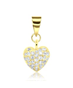 Gold Plated Heart Silver Pendant SPEB-1374-GP